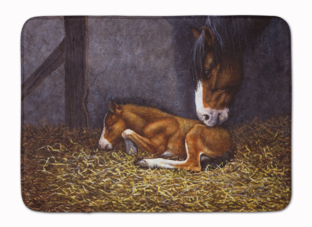 BDBA0207RUG Horse & Her Foal Machine Washable Memory Foam Mat