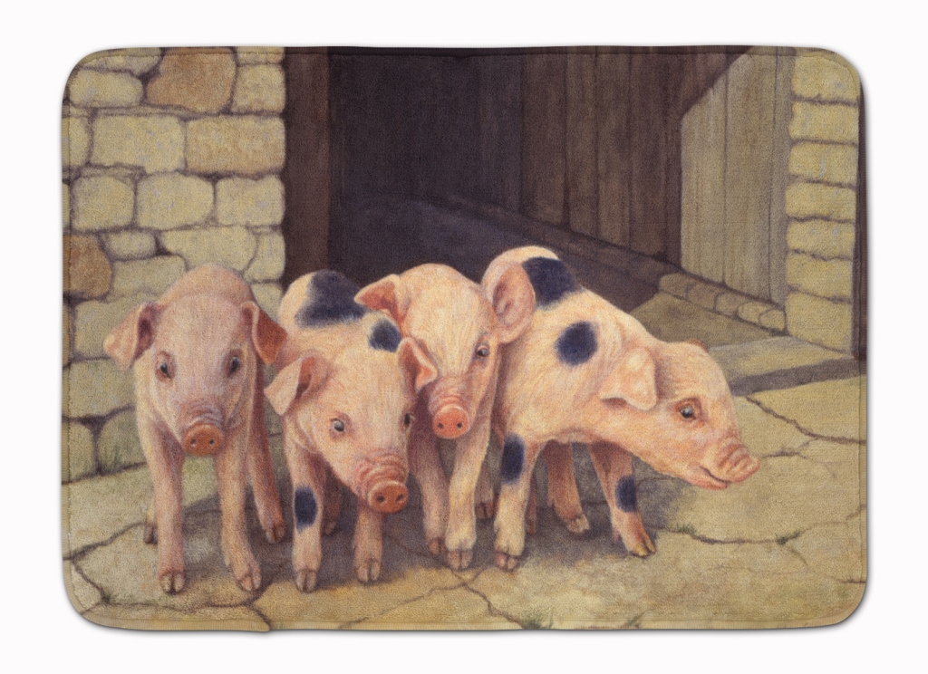 Pigs Piglets by Daphne Baxter Machine Washable Memory Foam Mat