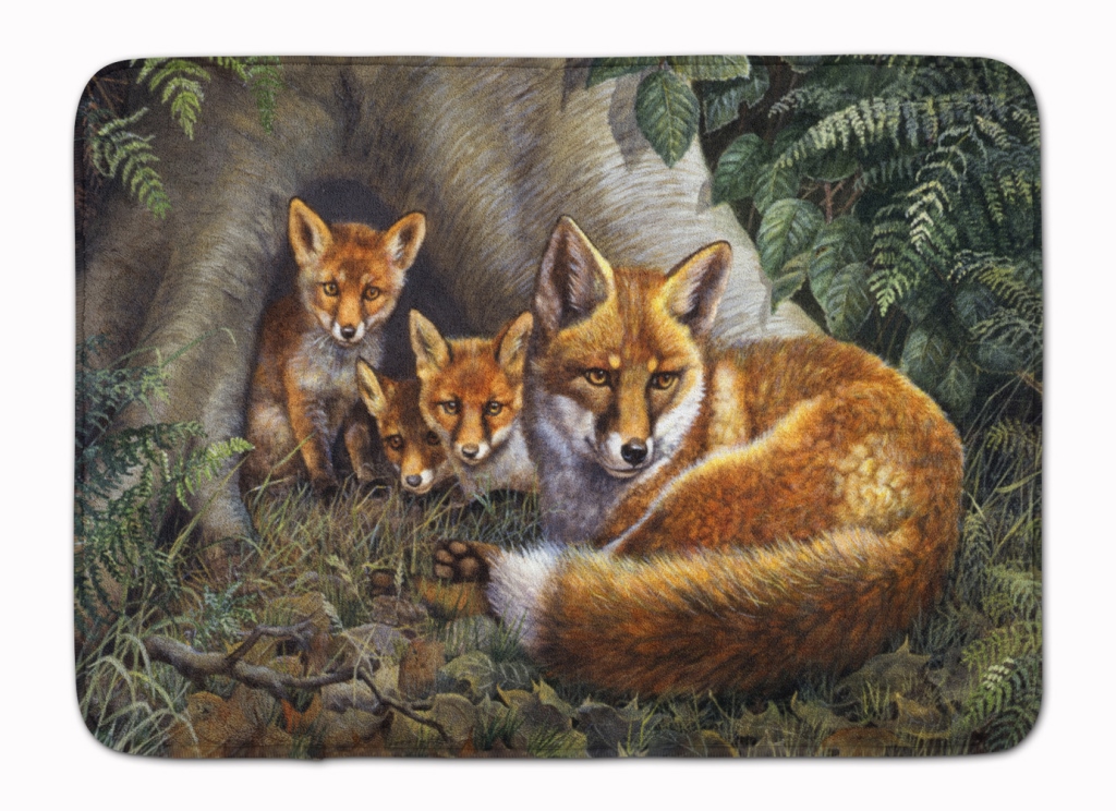 A Family of Foxes at Home Machine Washable Memory Foam Mat