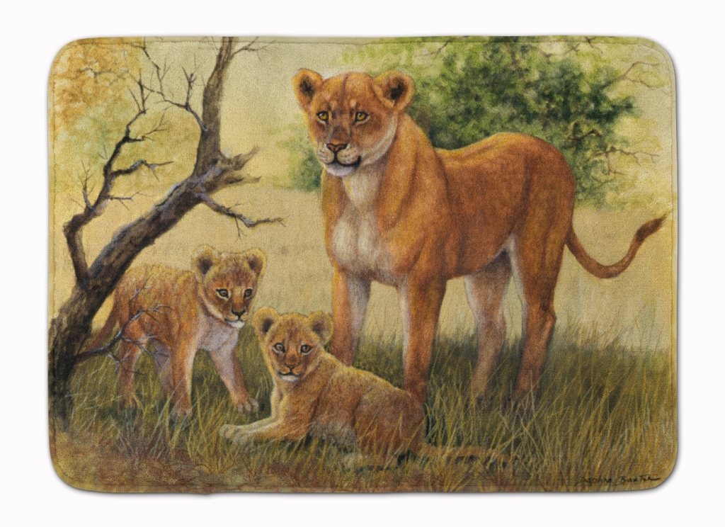 BDBA0307RUG Lion & Cubs by Daphne Baxter Machine Washable Memory Foam Mat