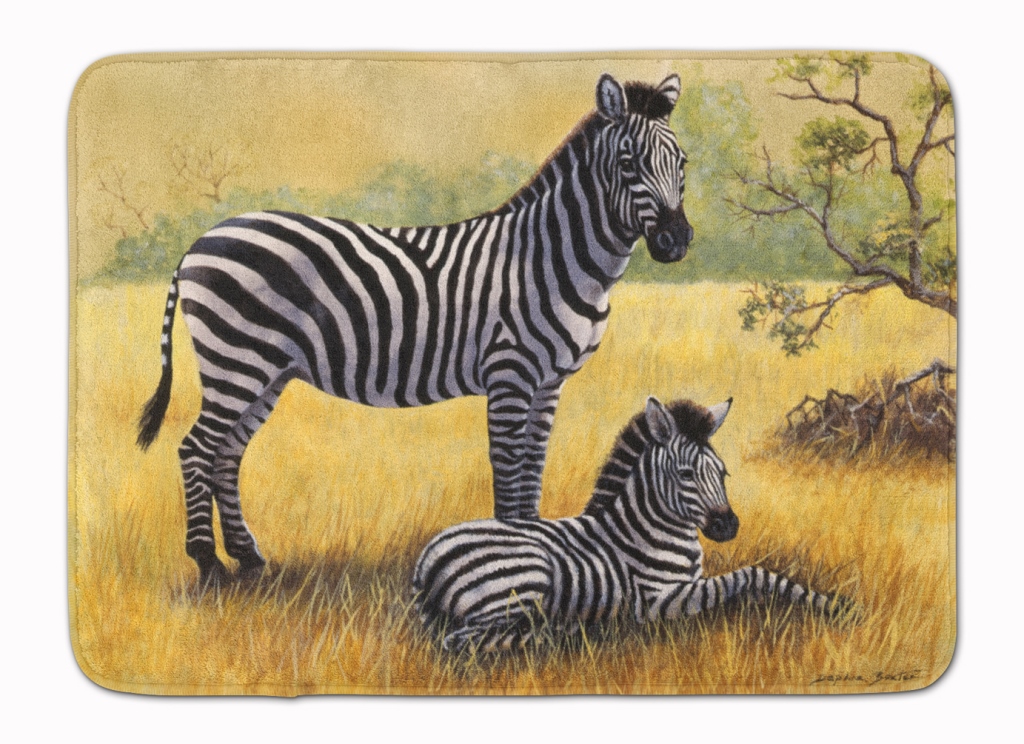 BDBA0308RUG Zebras by Daphne Baxter Machine Washable Memory Foam Mat