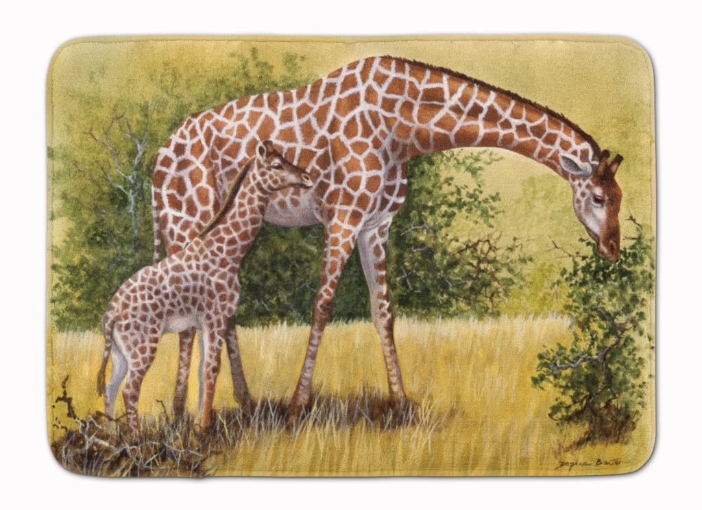 Giraffes by Daphne Baxter Machine Washable Memory Foam Mat