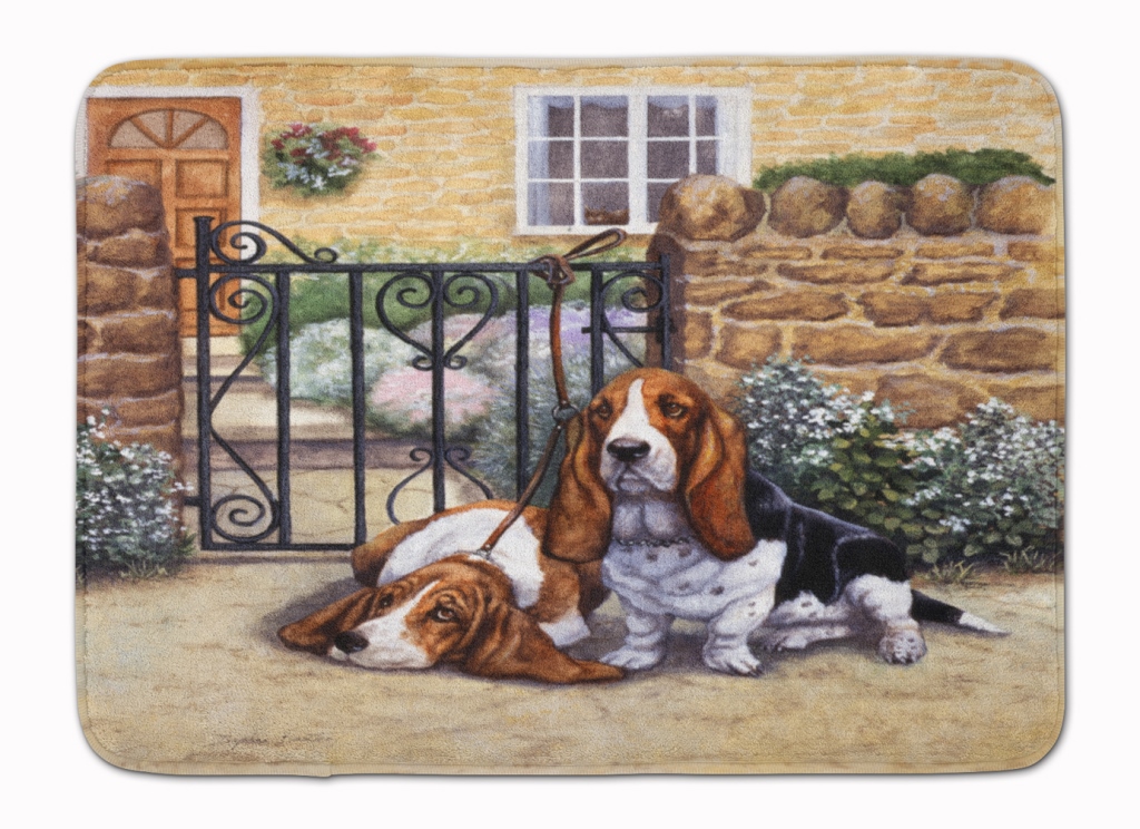 Basset Hound at the Gate Machine Washable Memory Foam Mat