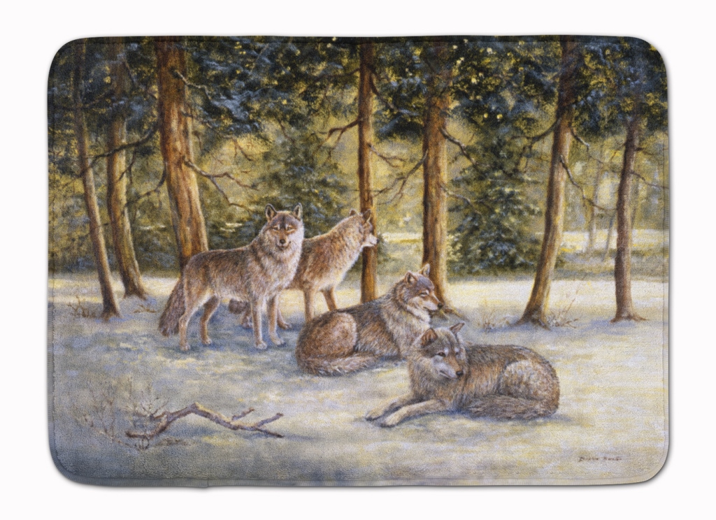 Wolves by Daphne Baxter Machine Washable Memory Foam Mat