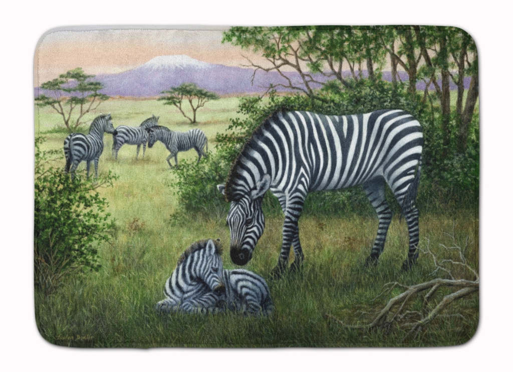 Zebras in the Field with Baby Machine Washable Memory Foam Mat