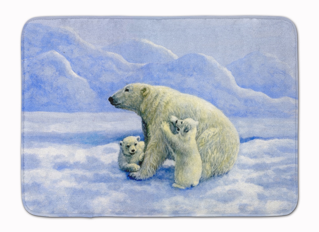 BDBA0428RUG Polar Bears by Daphne Baxter Machine Washable Memory Foam Mat