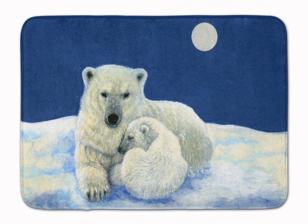 BDBA0429RUG Polar Bears Moonlight Snuggle Machine Washable Memory Foam Mat