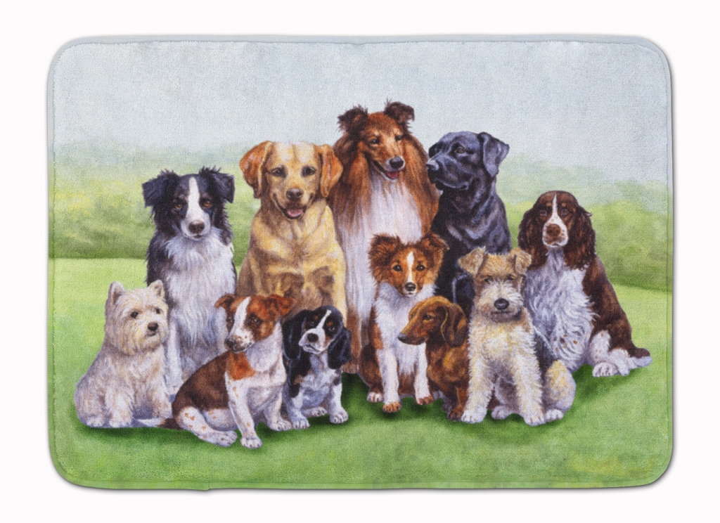 BDBA316BRUG Springtime Dogs Machine Washable Memory Foam Mat
