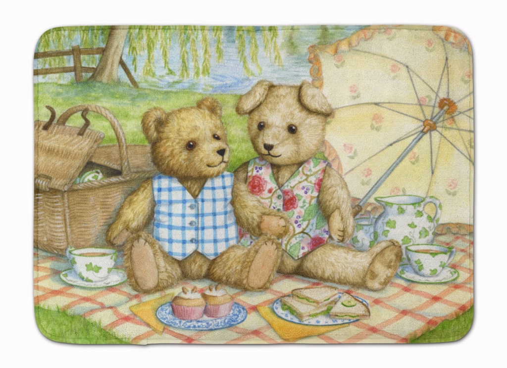 CDCO0308RUG Summertime Teddy Bears Picnic Machine Washable Memory Foam Mat