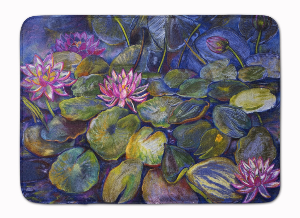 Waterlilies by Neil Drury Machine Washable Memory Foam Mat