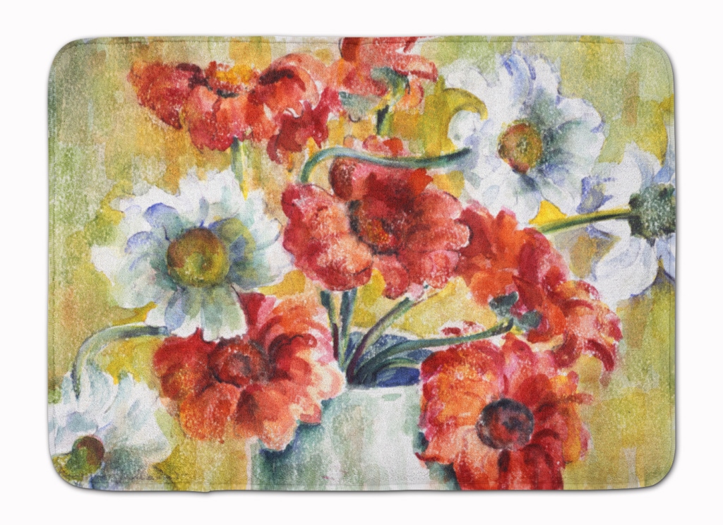 Flowers by Fiona Goldbacher Machine Washable Memory Foam Mat