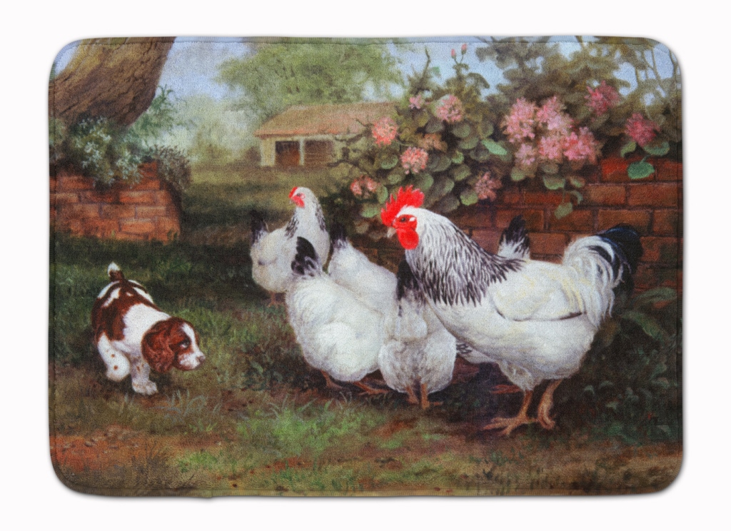 HEH0003RUG Chickens, Hens & Puppy Machine Washable Memory Foam Mat