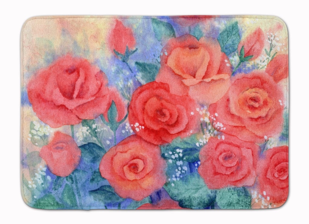 IBD0251RUG Roses Machine Washable Memory Foam Mat