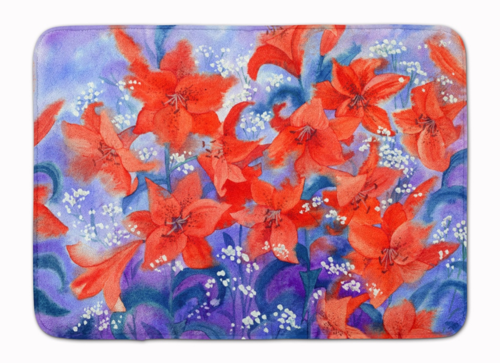 IBD0257RUG Lillies Machine Washable Memory Foam Mat