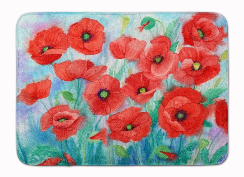 IBD0258RUG Poppies Machine Washable Memory Foam Mat