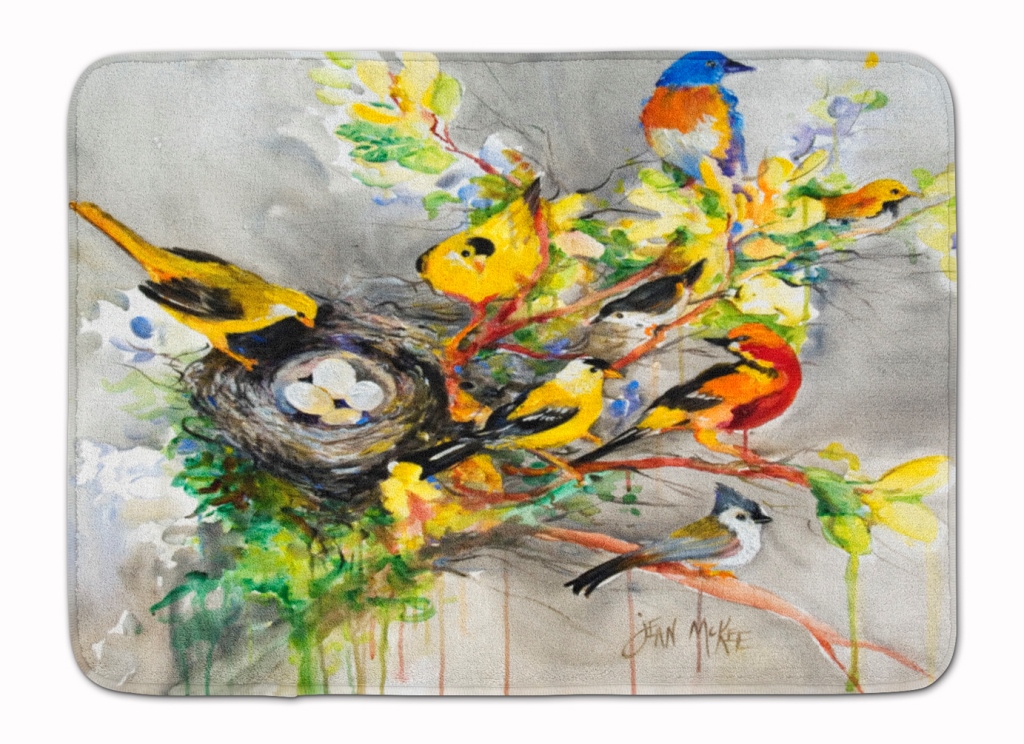 Spring Birds Machine Washable Memory Foam Mat