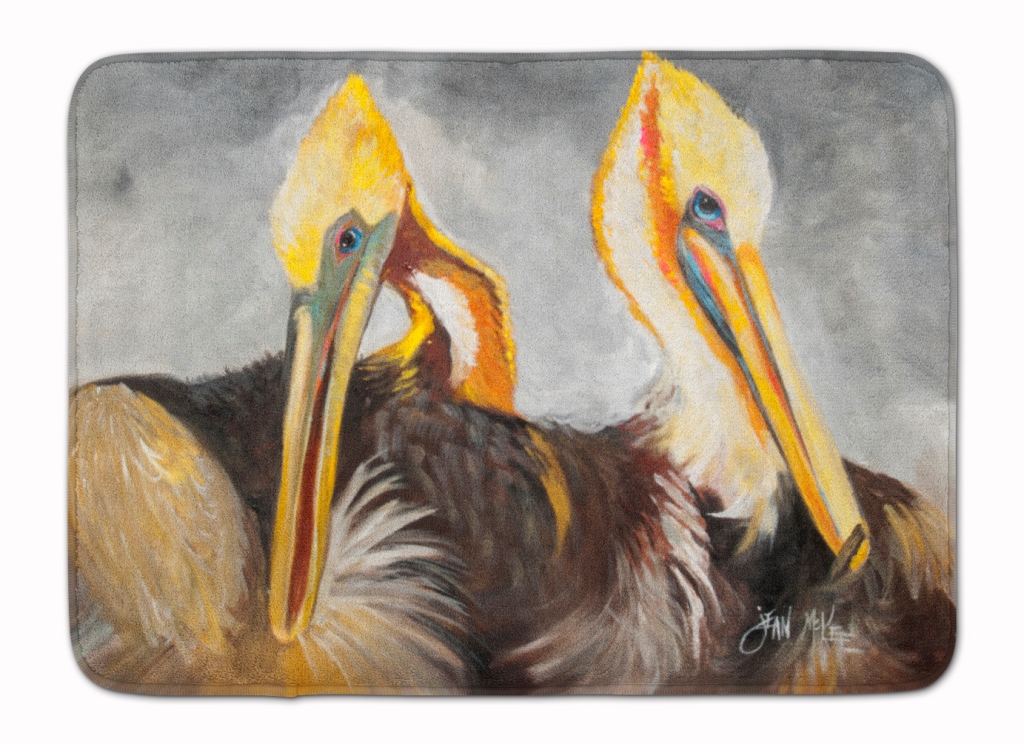 JMK1025RUG Pelicans Preening Machine Washable Memory Foam Mat