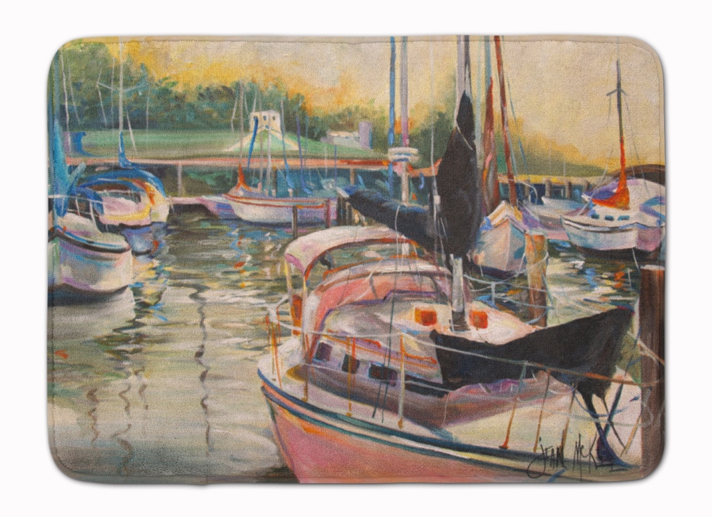 JMK1032RUG Black Sails Sailboat Machine Washable Memory Foam Mat