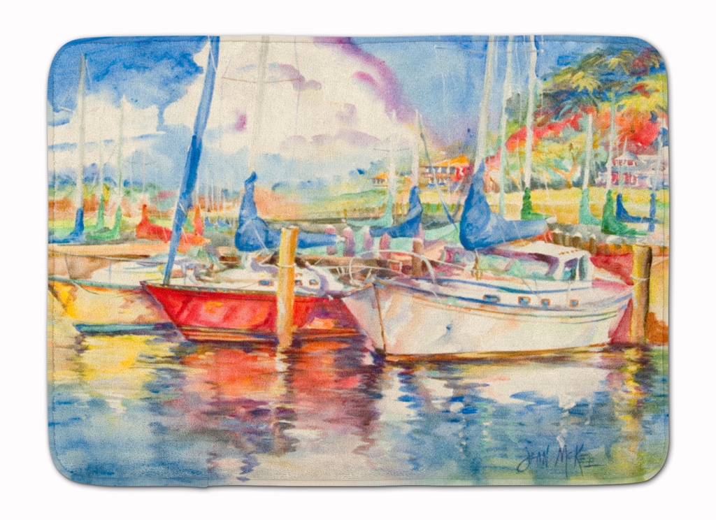 Three Boats Sailboats Machine Washable Memory Foam Mat
