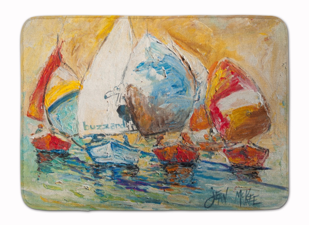 JMK1037RUG Buzzards Sailboat Race Machine Washable Memory Foam Mat