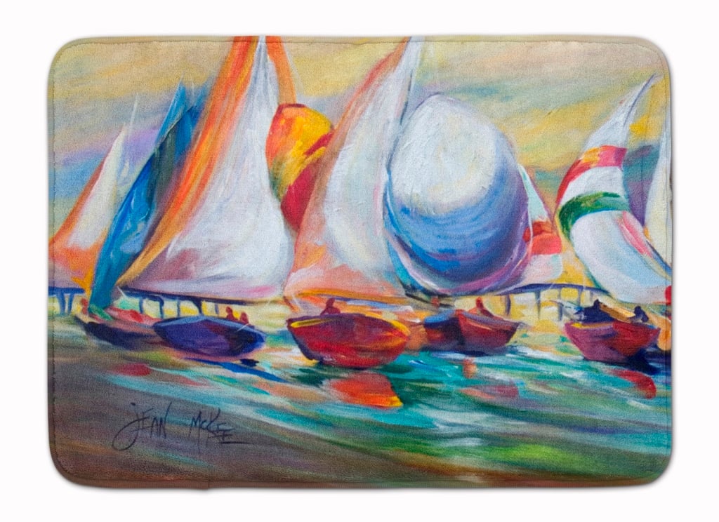 Sailboat Race in Dauphin Island Machine Washable Memory Foam Mat