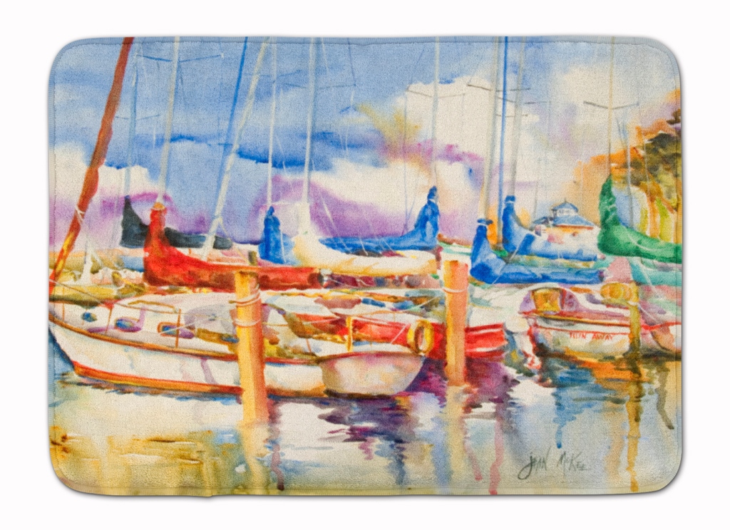 JMK1049RUG End Stall Sailboats Machine Washable Memory Foam Mat