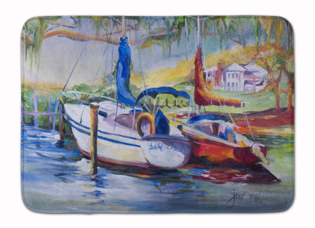 JMK1053RUG Lucky Dream Sailboat Machine Washable Memory Foam Mat