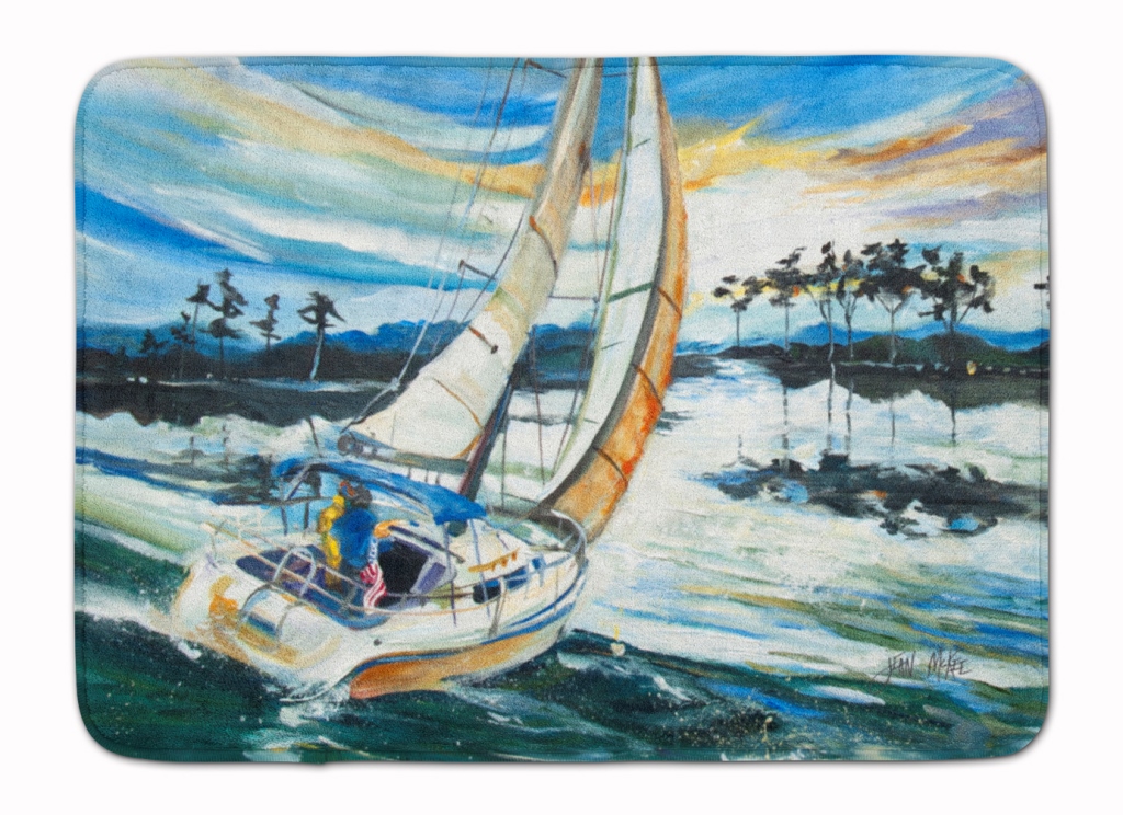 Sailboats on Lake Martin Machine Washable Memory Foam Mat