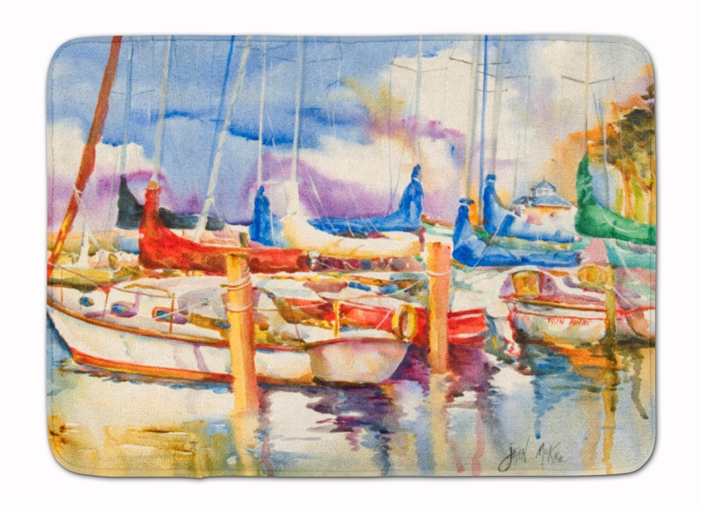 Run Away Sailboats Machine Washable Memory Foam Mat