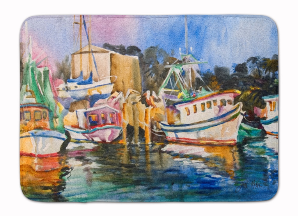 JMK1079RUG Shrimp Boat Warehouse Machine Washable Memory Foam Mat