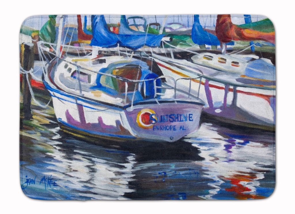 JMK1081RUG Sunshine Sailboat Machine Washable Memory Foam Mat