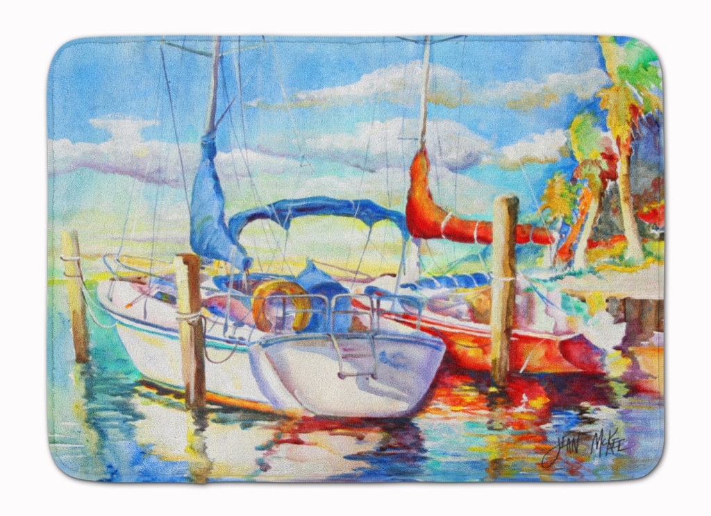 JMK1088RUG Towering Q Sailboat Machine Washable Memory Foam Mat