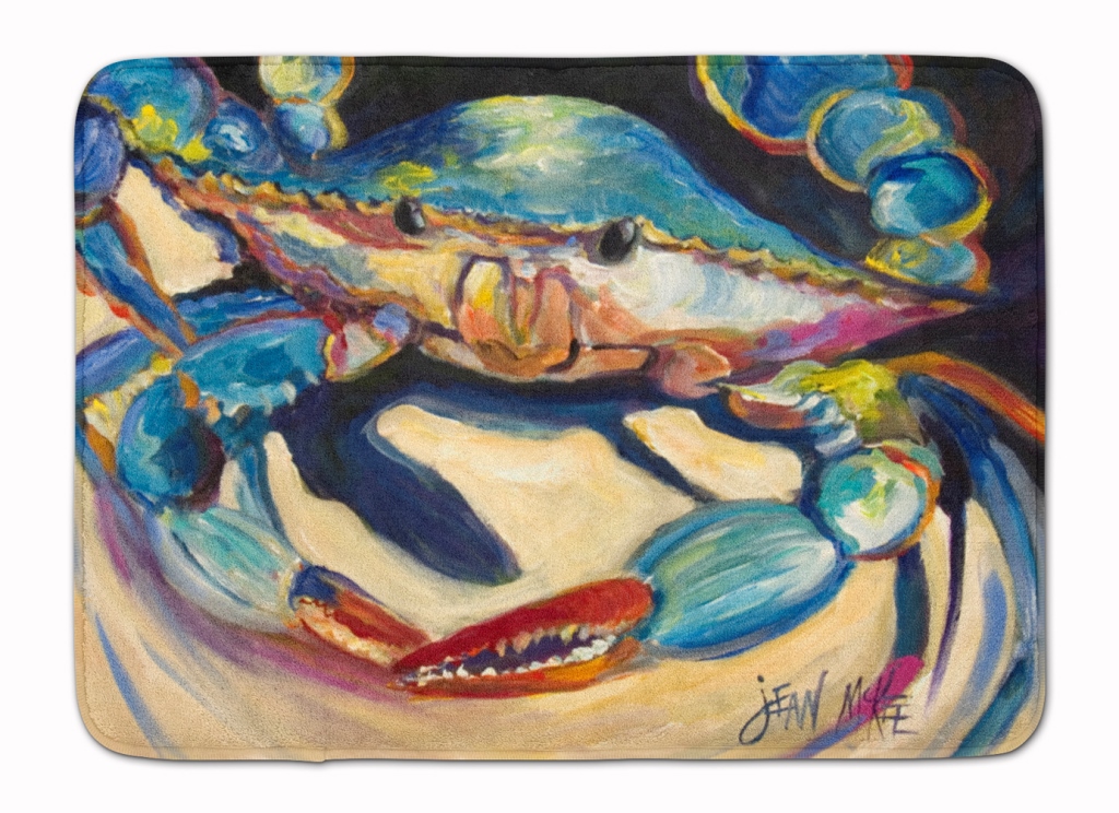 JMK1094RUG Blue Crab Machine Washable Memory Foam Mat