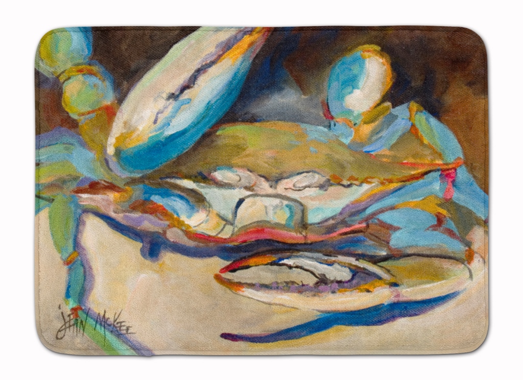 JMK1099RUG Big Crab Claw Blue Crab Machine Washable Memory Foam Mat