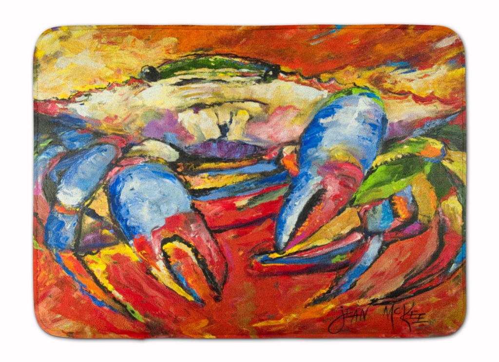 JMK1107RUG Blue Crab Red Machine Washable Memory Foam Mat