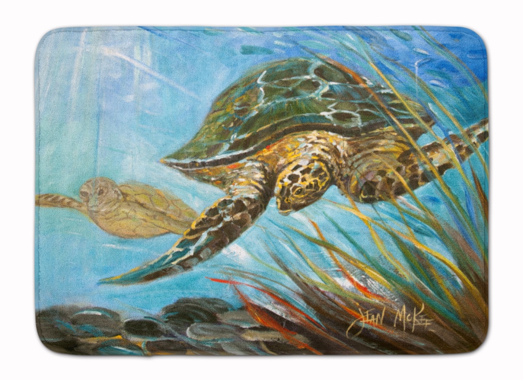 JMK1118RUG Loggerhead Sea Turtle Machine Washable Memory Foam Mat