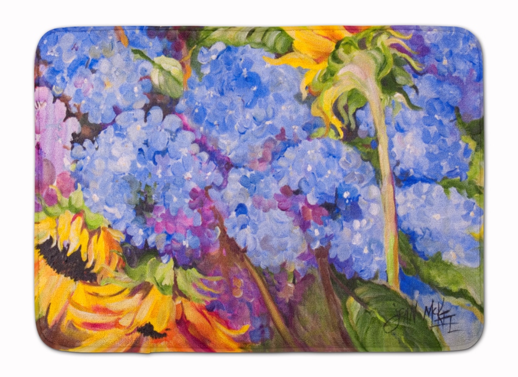 JMK1119RUG Hydrangeas & Sunflowers Machine Washable Memory Foam Mat