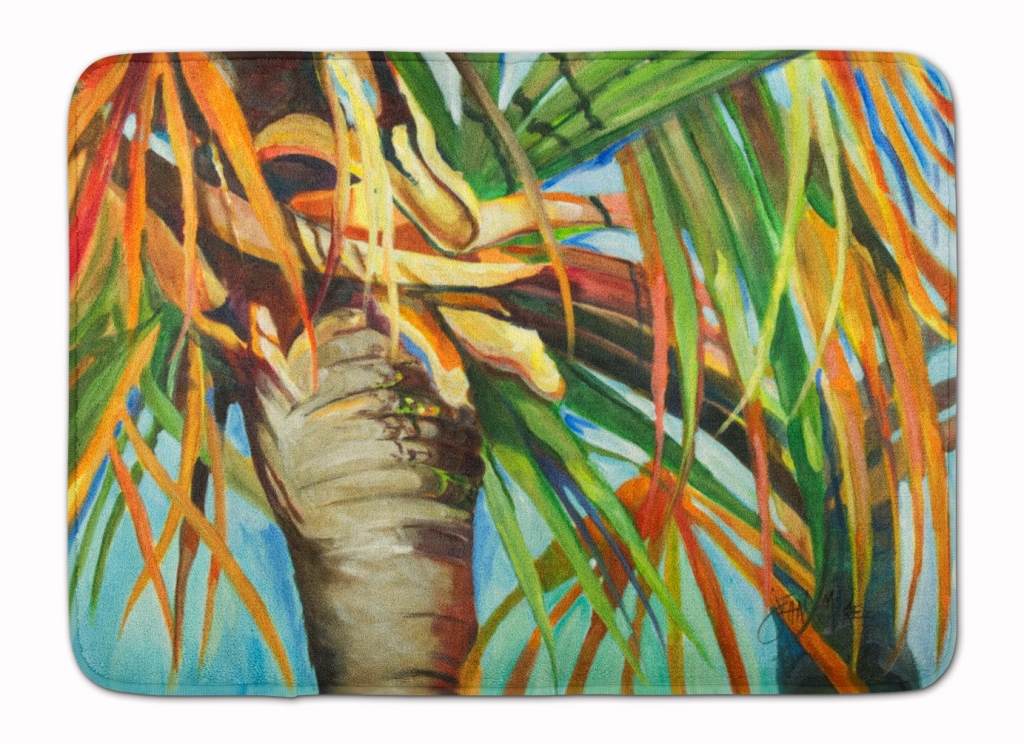 Orange Top Palm Tree Machine Washable Memory Foam Mat