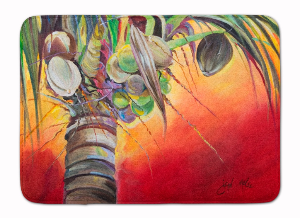 JMK1133RUG Sunset on the Coconut Tree Machine Washable Memory Foam Mat