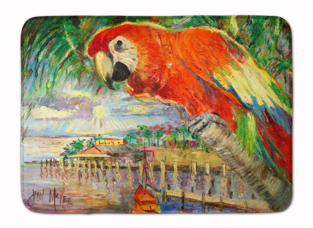 Red Parrot at Lulus Machine Washable Memory Foam Mat