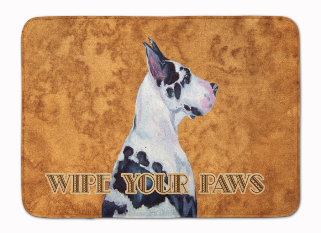 LH9447RUG Harlequin Great Dane Wipe your Paws Machine Washable Memory Foam Mat