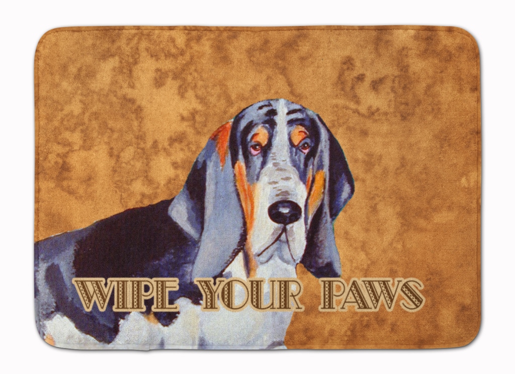 Basset Hound Wipe your Paws Machine Washable Memory Foam Mat