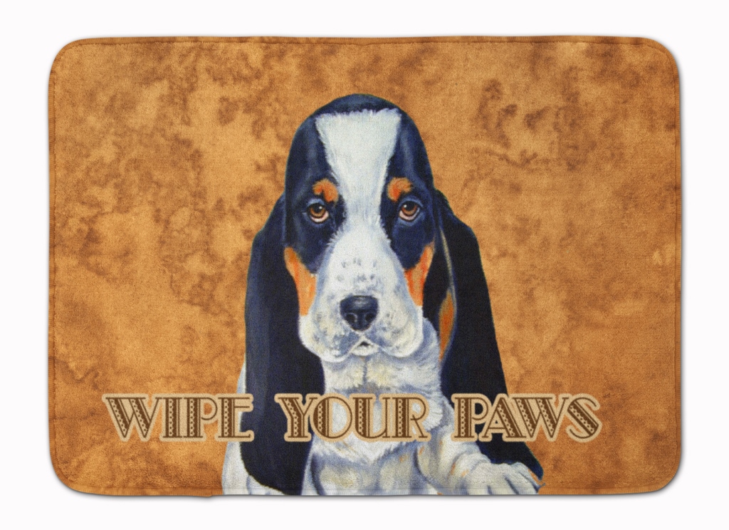 Basset Hound Wipe your Paws Machine Washable Memory Foam Mat