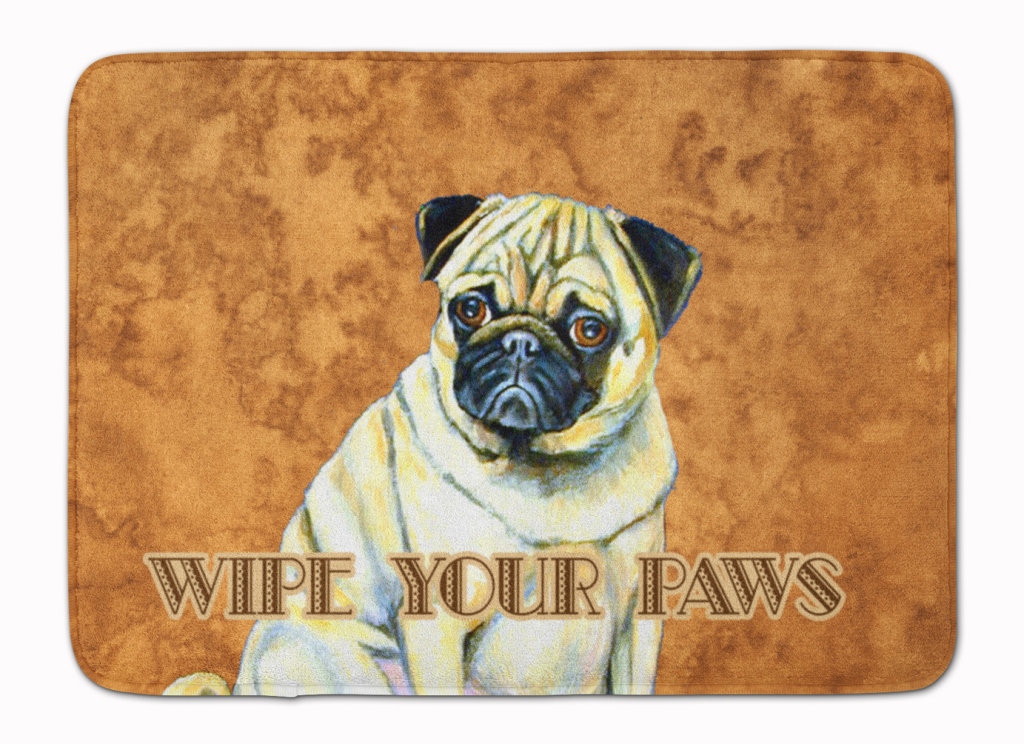 Fawn Pug Wipe your Paws Machine Washable Memory Foam Mat