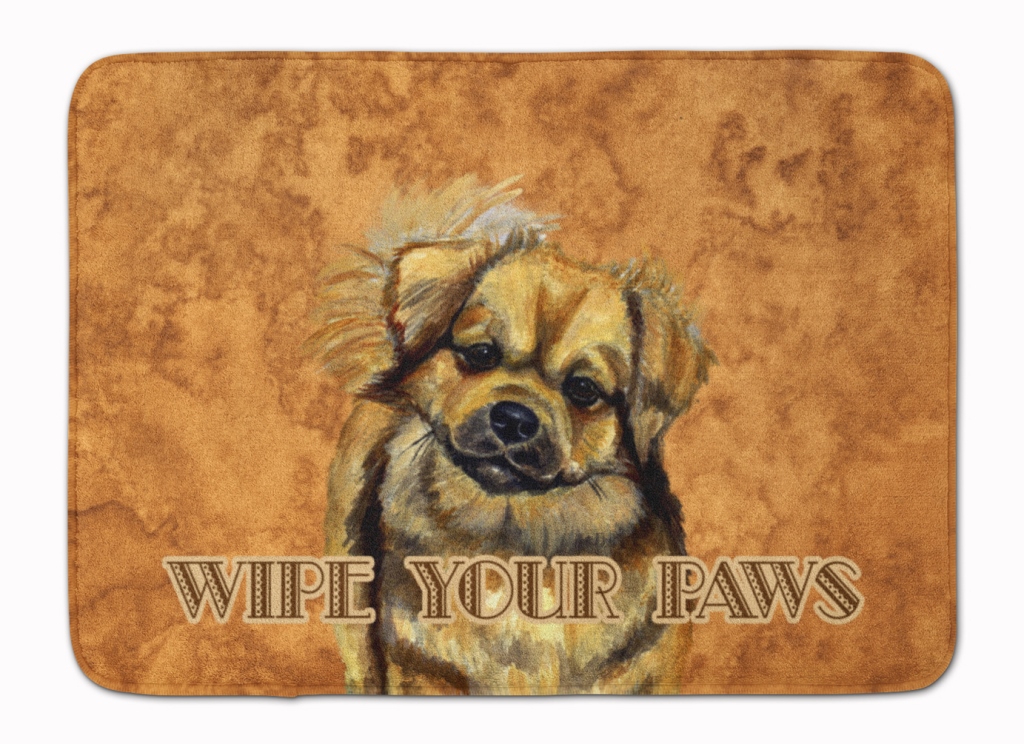 LH9458RUG Tibetan Spaniel Wipe your Paws Machine Washable Memory Foam Mat