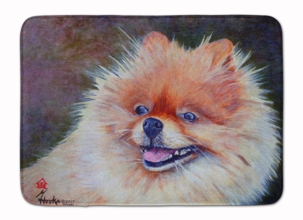 MH1056RUG Pomeranian Head Machine Washable Memory Foam Mat