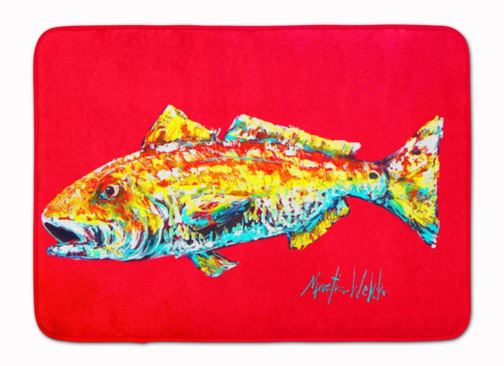 MW1084RUG Fish Red Fish Alphonzo Machine Washable Memory Foam Mat