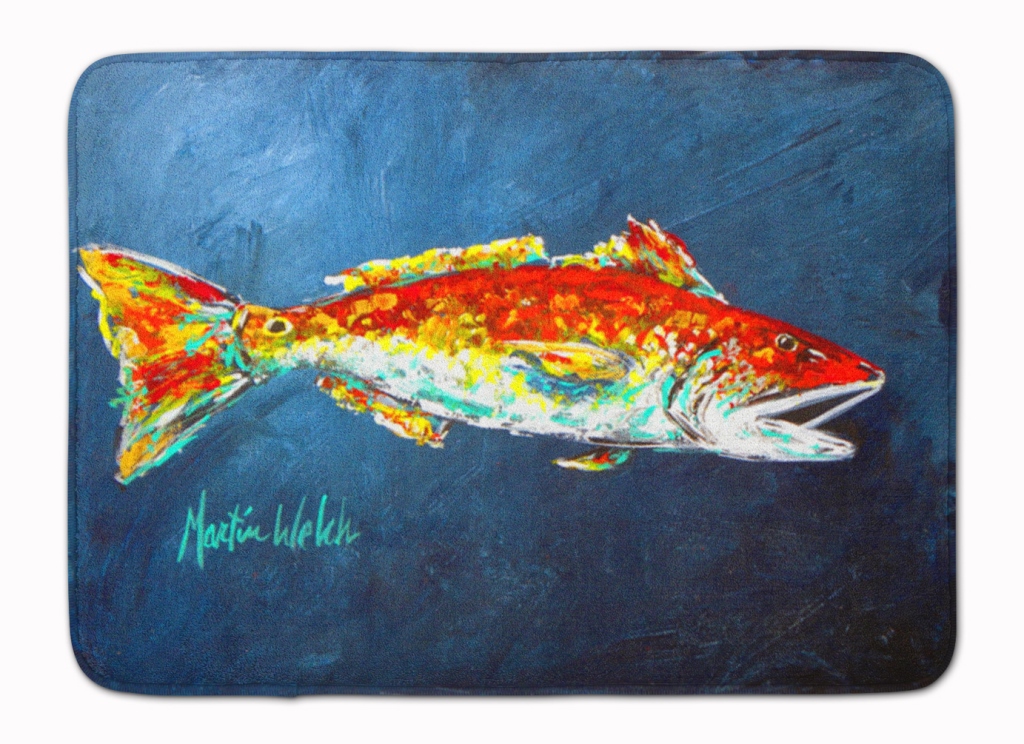 MW1093RUG Fish Red Fish Red for Jarett Machine Washable Memory Foam Mat