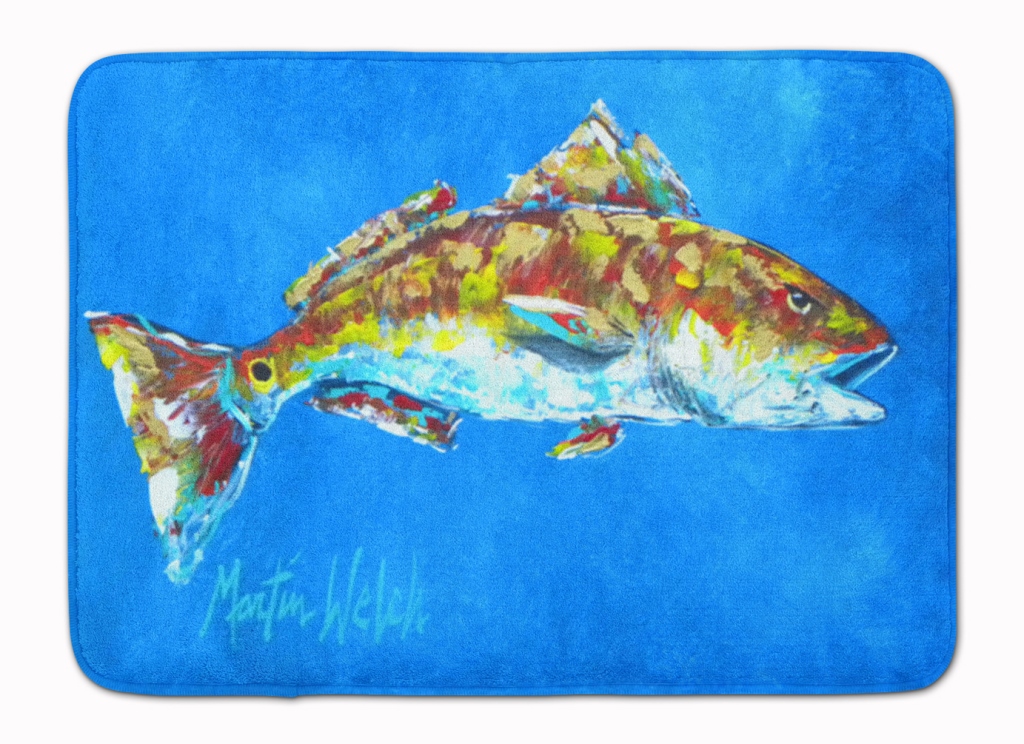 MW1098RUG Fish Red Fish Seafood Two Machine Washable Memory Foam Mat