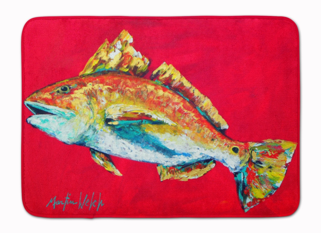 MW1103RUG Fish Red Fish Woo Hoo Machine Washable Memory Foam Mat